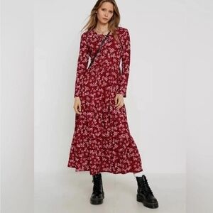 Free People Tiers Of Joy Floral Maxi Dress Small
